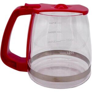 Red Mini Coffee Carafe Mug Holiday Gift Retro Cup 16oz Stocking Stuffer Festive